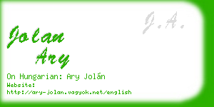 jolan ary business card