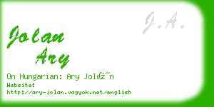 jolan ary business card